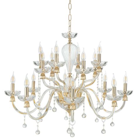 Lustre classique en verre soufflé 16 lumières Roxanne 16 (1/2)