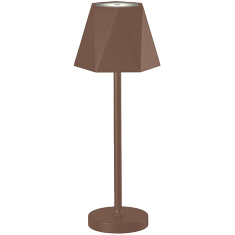 Lampe de table sans fil portable tactile pour intérieur extérieur Fiji - Marron (1/4)