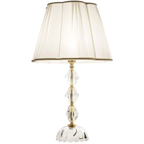Lampe de table en cristal et verre avec abat-jour en tissu Brigida 25 (1/2)