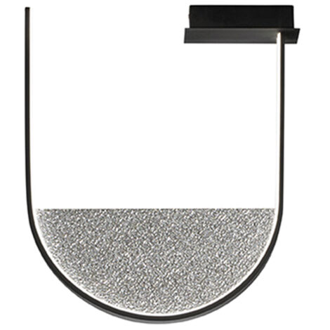 Plafonnier LED dimmable design moderne en métal Lotus - Noir (1/2)