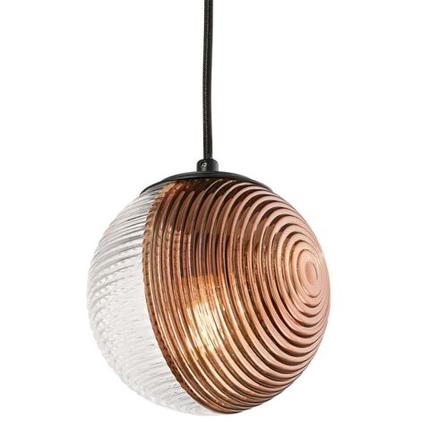 Suspension sphérique en verre soufflé Bella - Cuivre (1/2)