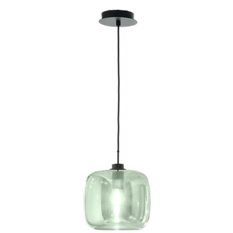 Suspension en verre et métal design moderne Verve 2 - Vert foncé (1/2)