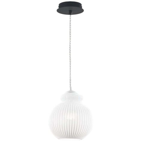 Suspension en verre moderne réglable Madagascar - Blanc (1/2)