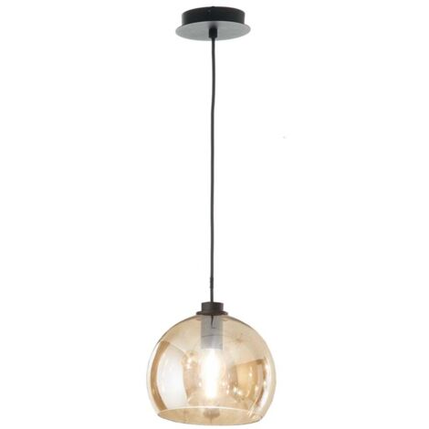 Suspension moderne en verre et métal Verve 4 - Orange (1/2)