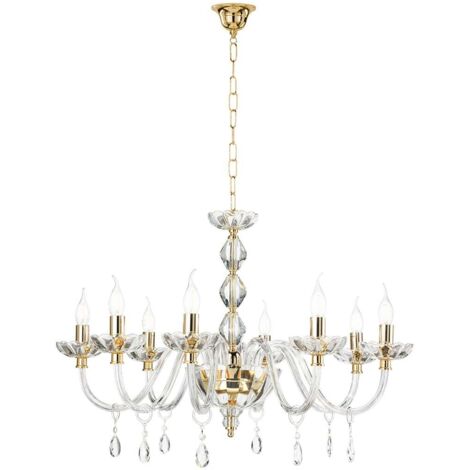 Lustre classique en cristal 8 lumières pour salon Brigida 8 (1/3)