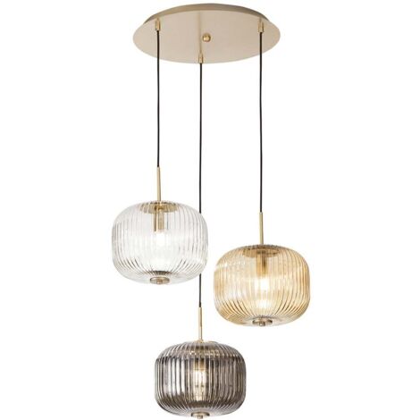 Suspension moderne en verre et métal Odette (1/2)