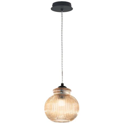 Suspension en verre moderne réglable Madagascar - Orange (1/2)