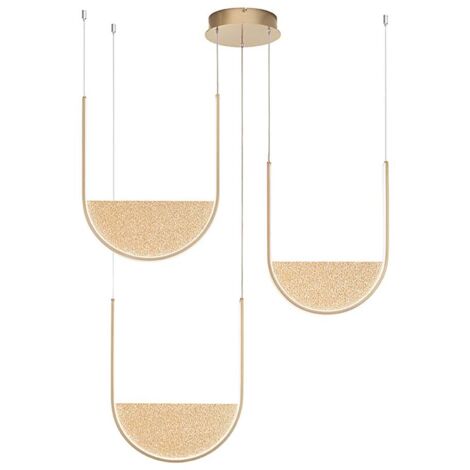 Suspension LED dimmable design moderne Lotus 3 - Or (1/2)