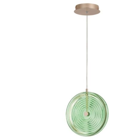 Suspension LED Ø30cm avec verre décoratif Jokey S - Vert foncé (1/5)