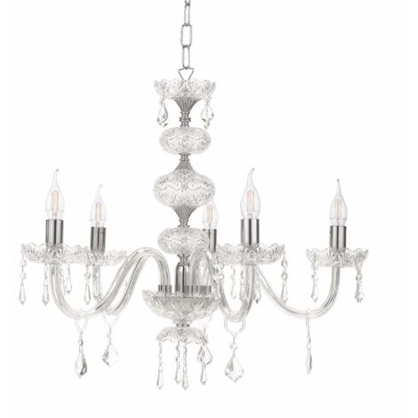 Lustre classique en verre et cristal pour séjour Dallas 5 (1/2)