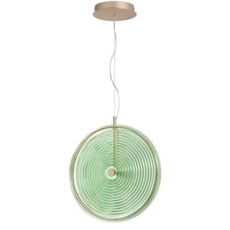 Suspension LED Ø45cm en verre et métal Jokey L - Vert foncé (1/5)
