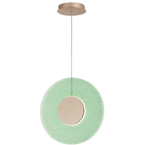 Suspension LED Ø45cm avec verre graniglia Candy - Vert foncé (1/2)