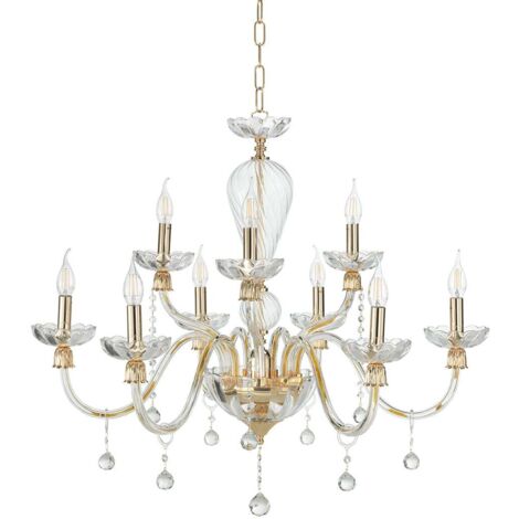 Lustre classique en verre soufflé à 9 lumières Roxanne 9 (1/2)