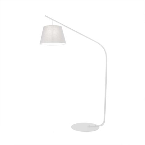 Lampadaire moderne en métal et tissu Liana - Blanc (1/2)
