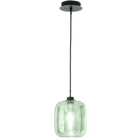 Suspension en verre et métal design moderne Verve 3 - Vert foncé (1/2)