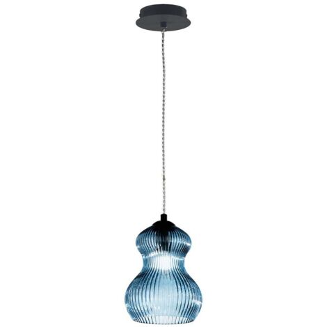 Suspension en verre design moderne Madagascar 2 - Bleu (1/2)
