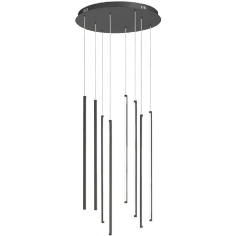 Suspension LED dimmable en métal Genius 8 - Noir (1/2)