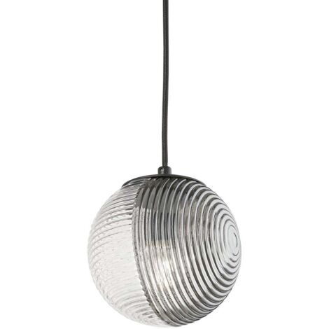 Suspension sphérique en verre soufflé Bella - Gris Fumé (1/2)