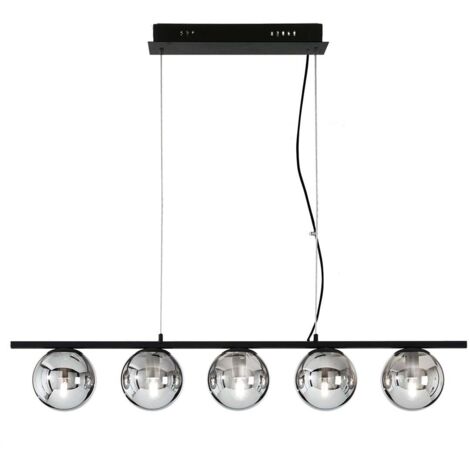 Suspension design moderne métal verre soufflé Monile - Noir (1/2)