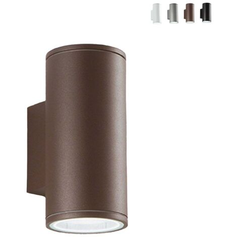 Applique d'extérieur en aluminium double lumière H19cm Nevada - Marron