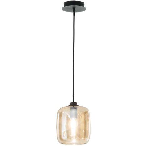Suspension en verre et métal design moderne Verve 3 - Orange (1/2)