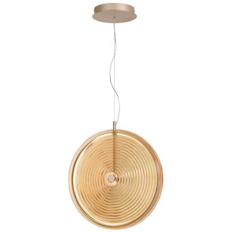 Suspension LED Ø45cm en verre et métal Jokey L - Orange (1/4)