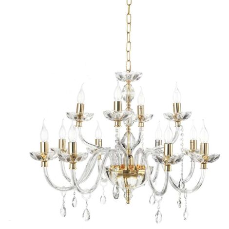Lustre en cristal 12 lumières style classique pour salon Brigida 12 (1/2)