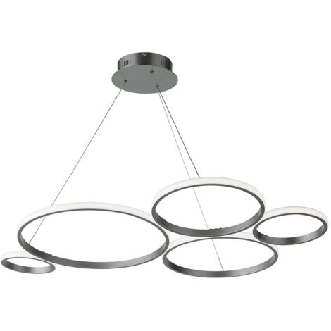 Suspension LED dimmable design moderne Pois Tondo 4000 - Silver (1/2)