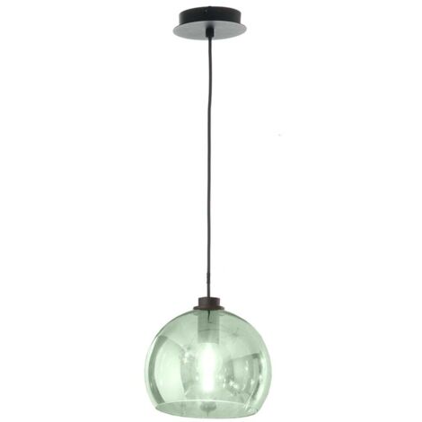 Suspension moderne en verre et métal Verve 4 - Vert foncé (1/2)