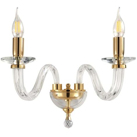 Applique classique en verre travaillé à la main E14 Ravel 2 - Or (1/2)
