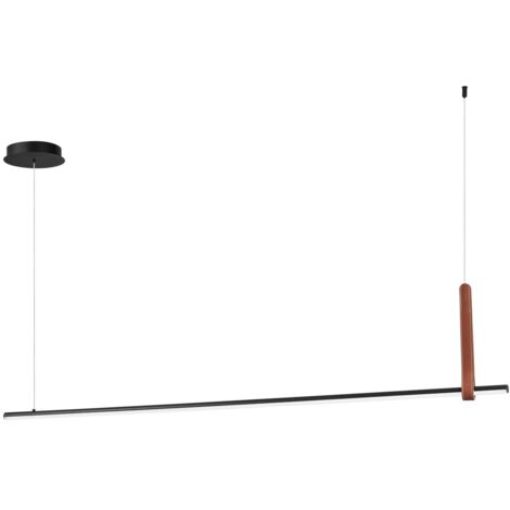 Suspension LED 150 cm en métal noir Regoli L (1/4)