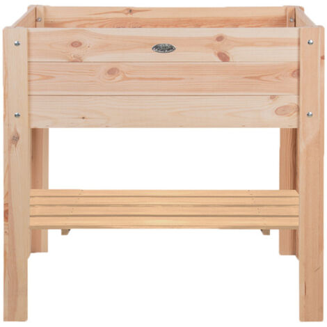 Esschert Design – Carré potager surélevé naturel 80,5cm – Bois de pin certifié FSC – Volume 63L – Tissu de racine inclus pour protection