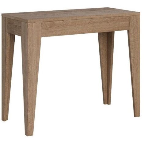 Console extensible bois de chêne naturel 12 personnes 42 à 302cm Kanda-Support 2 pieds