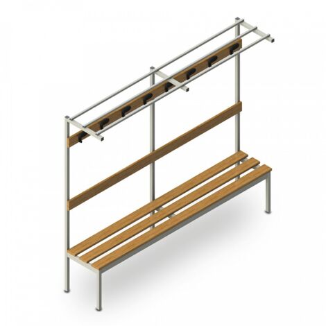 Banc de vestiaire surélevé 200x39x184cm porte-manteau Upper L (1/5)