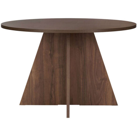 Table à manger ronde design contemporain 120x75H Virella - Noyer