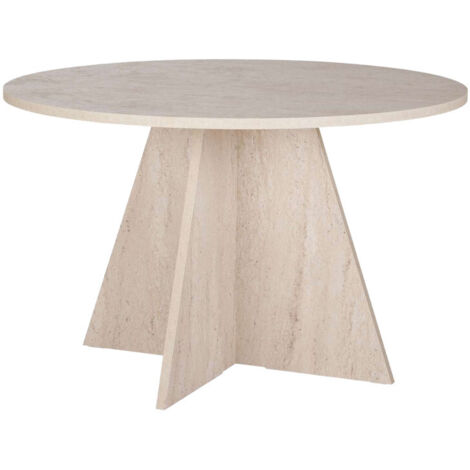 Asir Group Llc – Table de salle à manger ronde 120x120 cm – Structure en panneau de particules mélaminé – Charge maximale 60 kg – Design convivial (1/5)