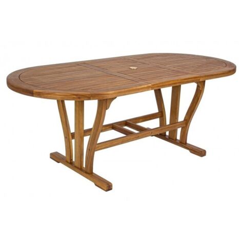 Table de jardin ovale extensible en bois 90x150-200 Noemi YES (1/5)