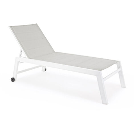 Bain de soleil de jardin inclinable avec roulettes Hilde YES - Blanc (1/6)