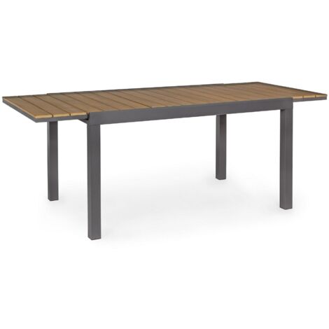 Table de jardin extensible en polywood 75x140-200 Elias YES - Noir (1/5)