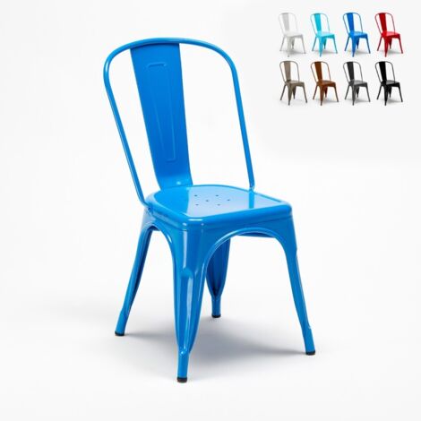 chaise industrielle en acier et métal pour cuisine et bars steel one - Bleu (1/5)
