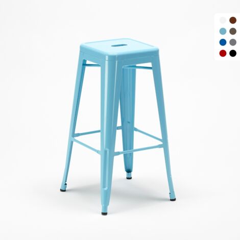 Tabouret Tolix industriel en acier et métal pour bars et cuisines Steel Up | Turquoise (1/5)