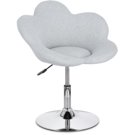 Lot de 2 fauteuils modernes réglables Fleur chromé YES - Gris (1/5)
