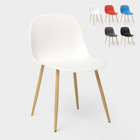 Chaises scandinave pour cuisine salle à manger et restaurant Sleek - Blanc (1/5)