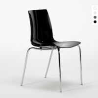 12 Chaises Lollipop Grand Soleil pieds acier bar promo stock - Noir