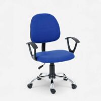 Chaise de bureau pivotante et rembourrée en tissu Atlas - Bleu