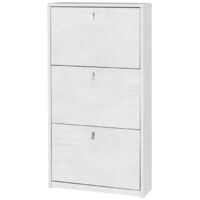 Meuble à chaussures slim 3 portes, capacité 7 paires, design moderne Kopen - Blanc
