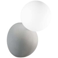 Applique mural en ciment et sphère en verre H20cm Rock - Gris
