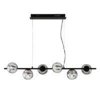 Suspension moderne en métal et verre soufflé Monile 6 - Noir
