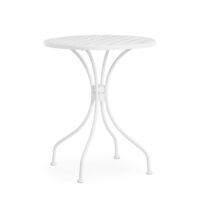 Table de jardin ronde 60 cm style vintage shabby chic Lizette YES - Blanc