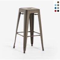 tabouret de bar design industriel en acier et métal steel up - Bronze